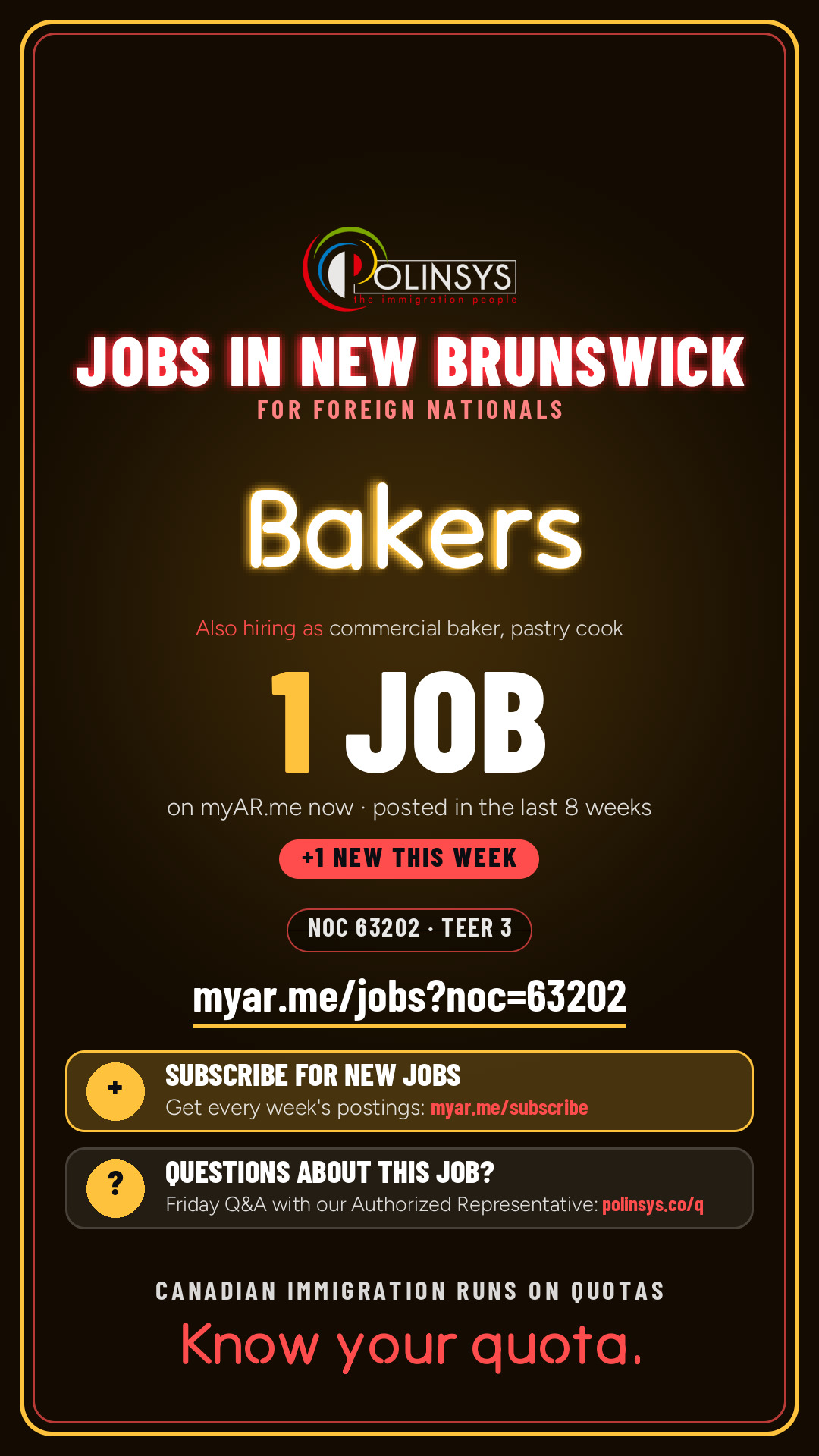 Job card: Bakers (NOC 63202) — 1 jobs on myAR.me