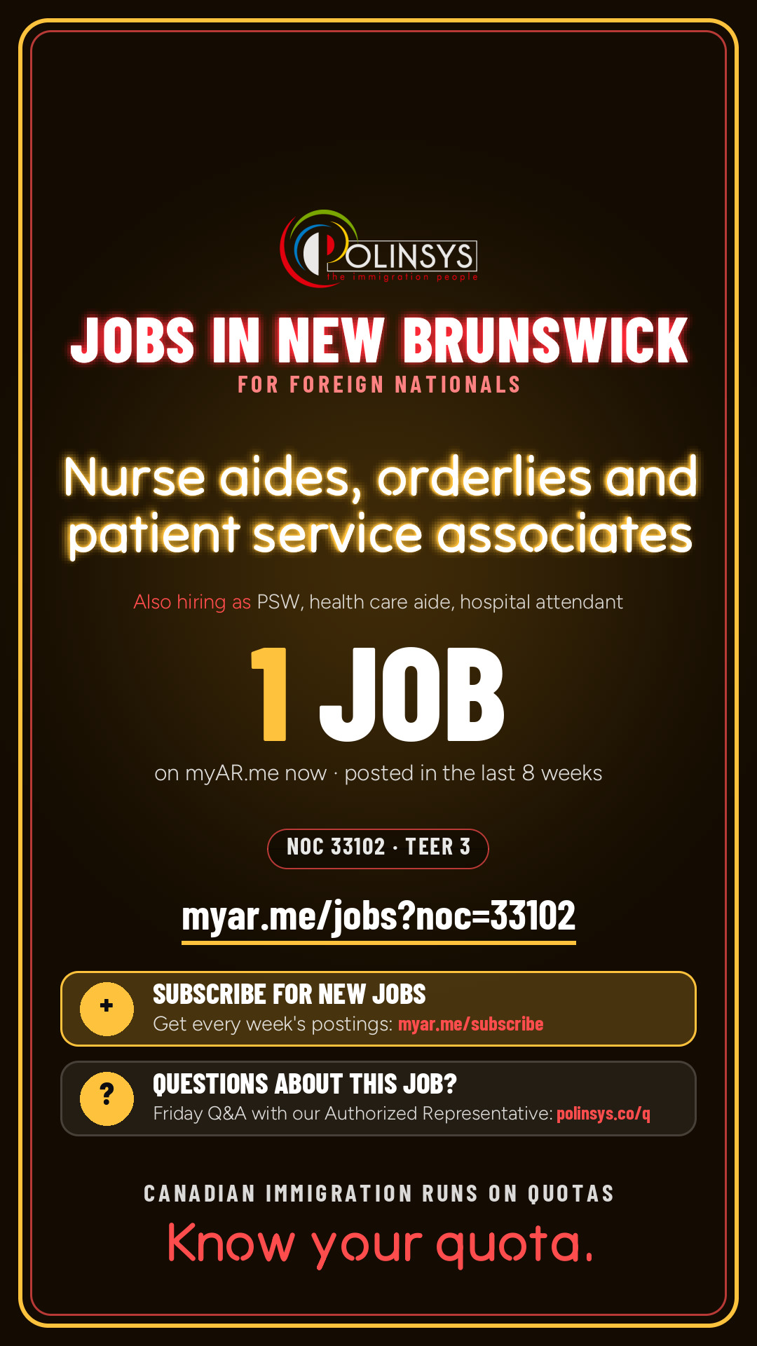 Job card: Nurse aides, orderlies and patient service associates (NOC 33102) — 1 jobs on myAR.me