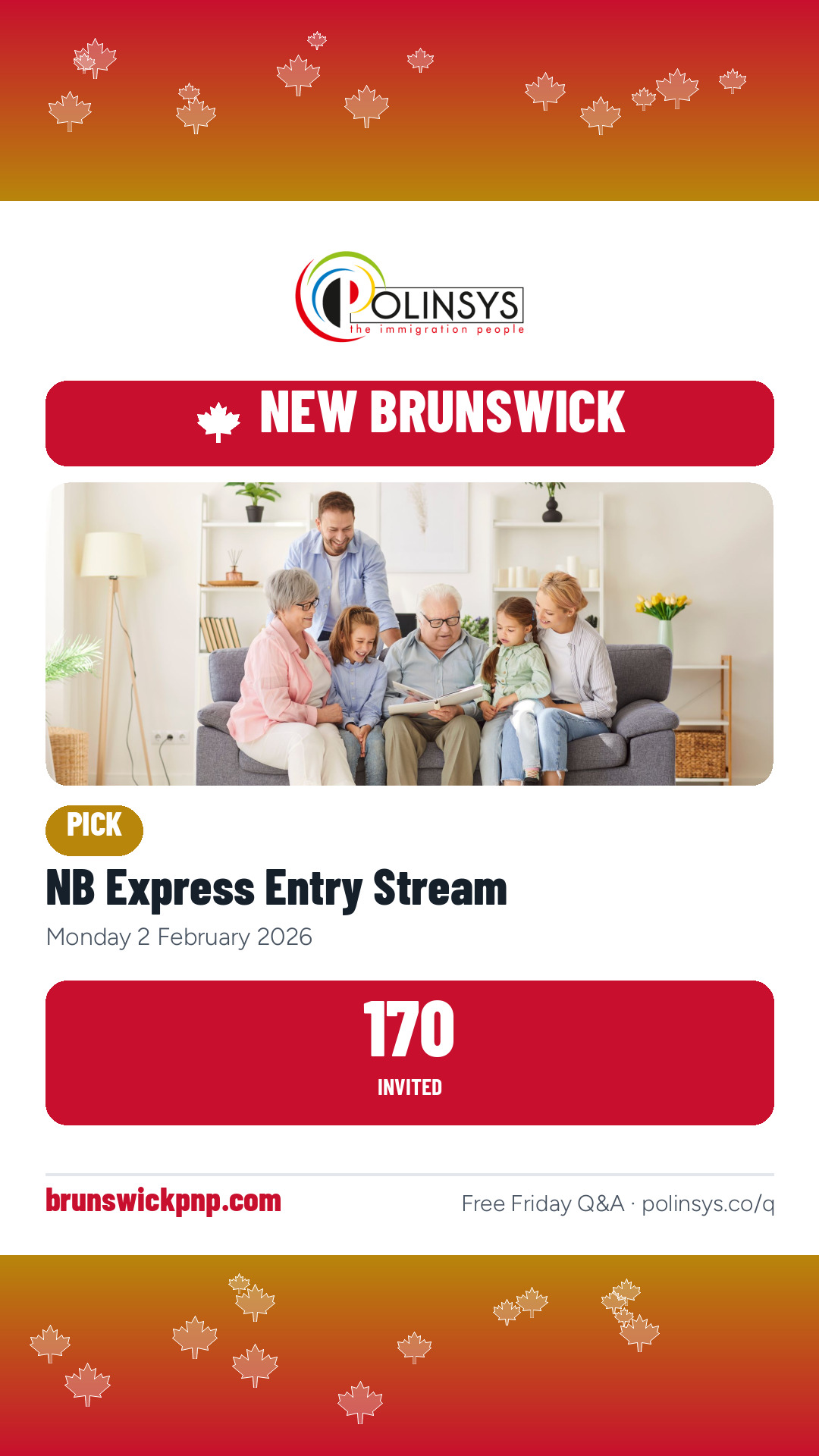 NB Express Entry Stream — 170 invitations, 2 February 2026